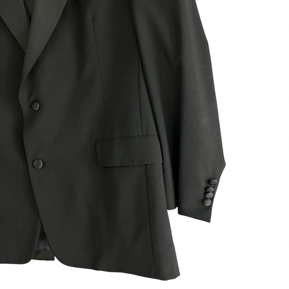 HART SCHAFFNER & MARX Wool Blazer Sports Coat 2 Button Single Vent Black 44R